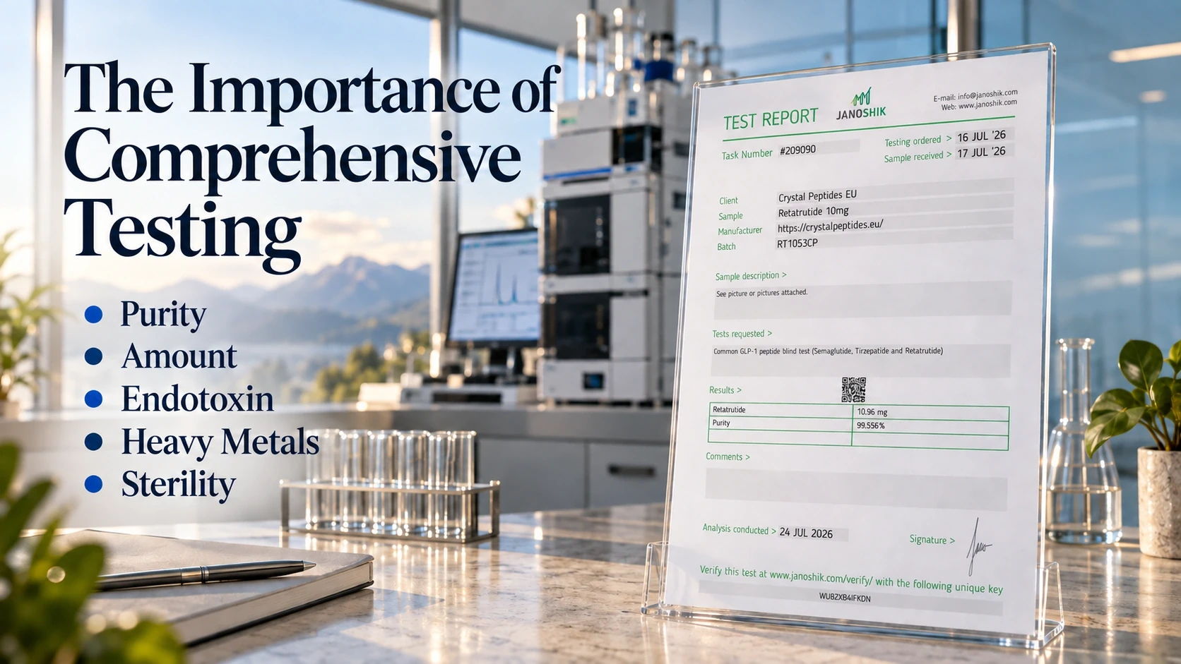 The Importance of Comprehensive Testing: Purity, Amount, Endotoxin, Heavy Metals and Sterility