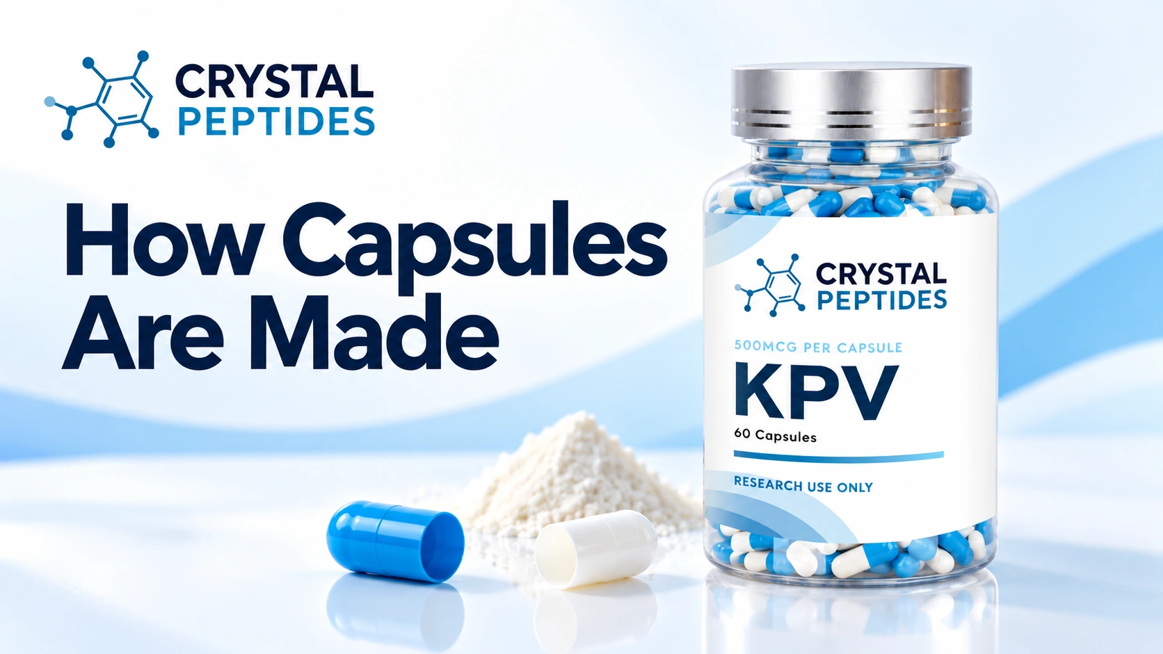 Illustrative editorial cover for a guide to capsule manufacturing and quality checks