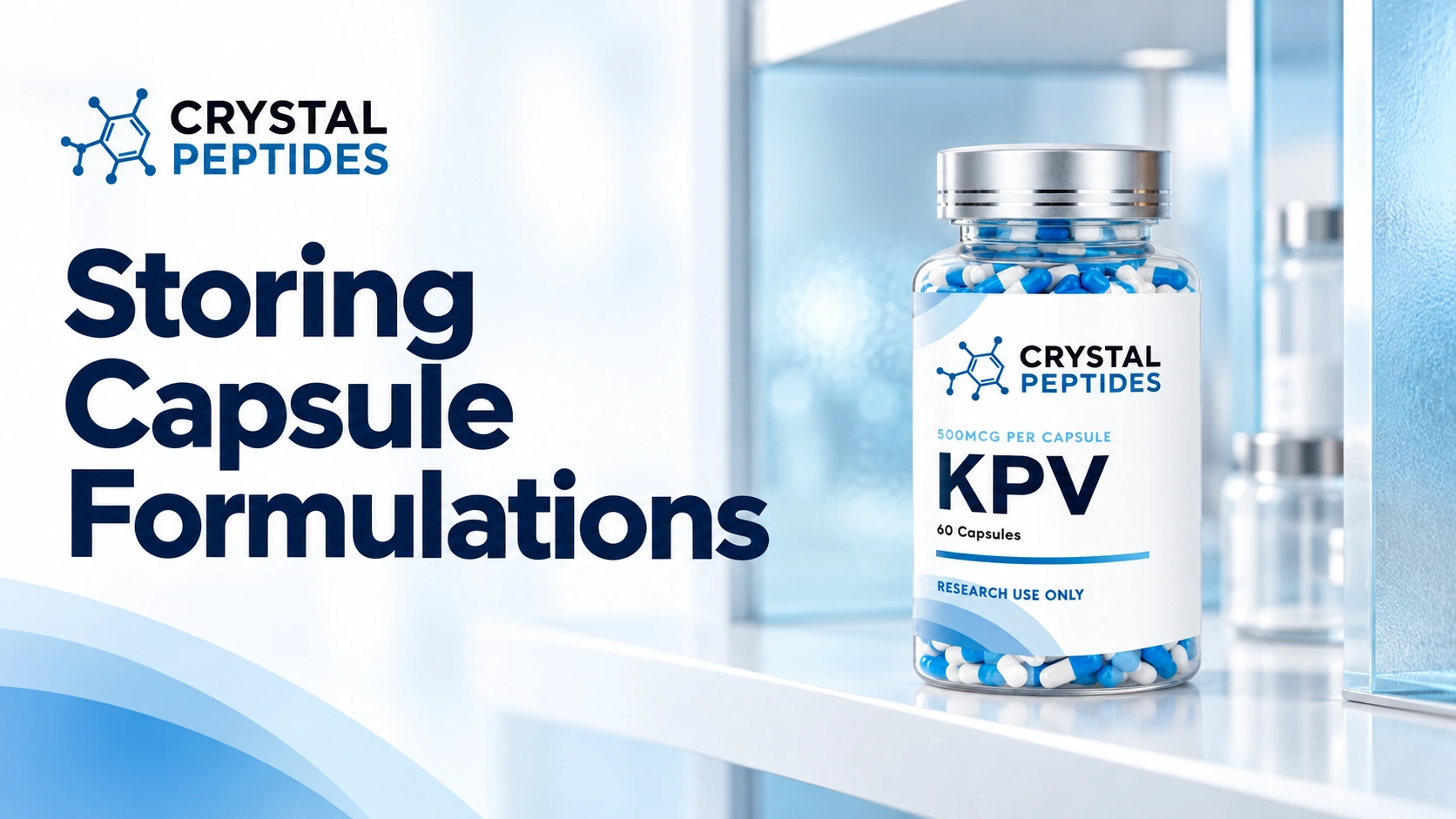 Illustrative editorial cover for a guide to capsule storage and packaging